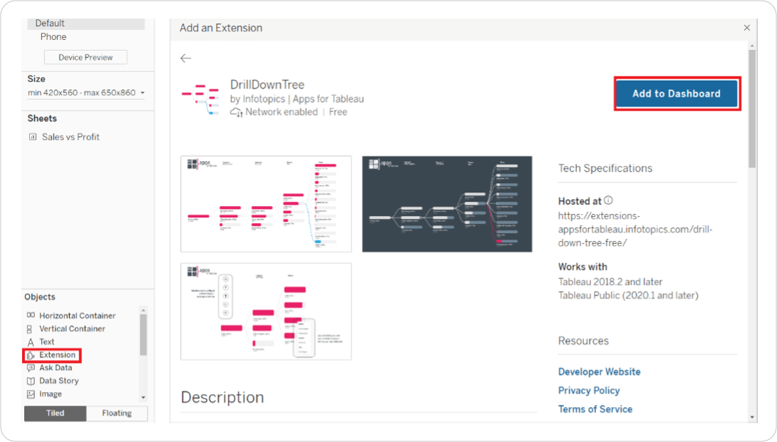 Add Drill-Down Tree Extension