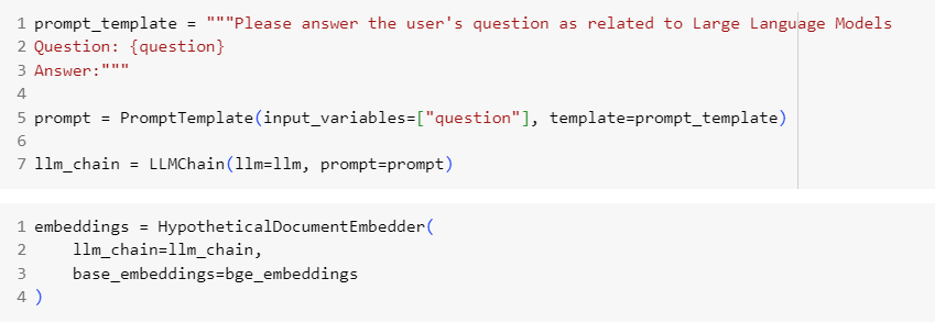 prompt template and embeddings