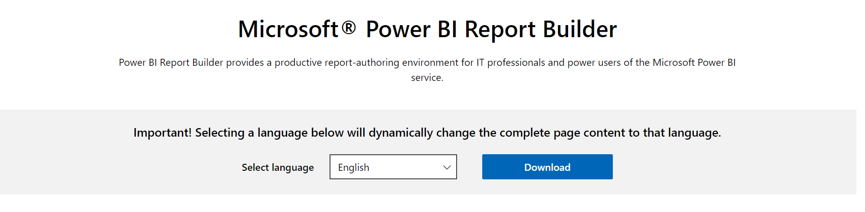 Power BI Report Builder - Main