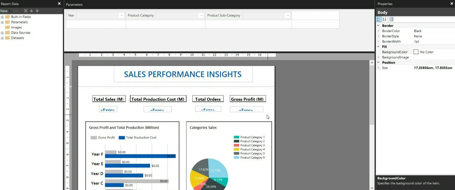 Power BI - Sample Shot of report designing process