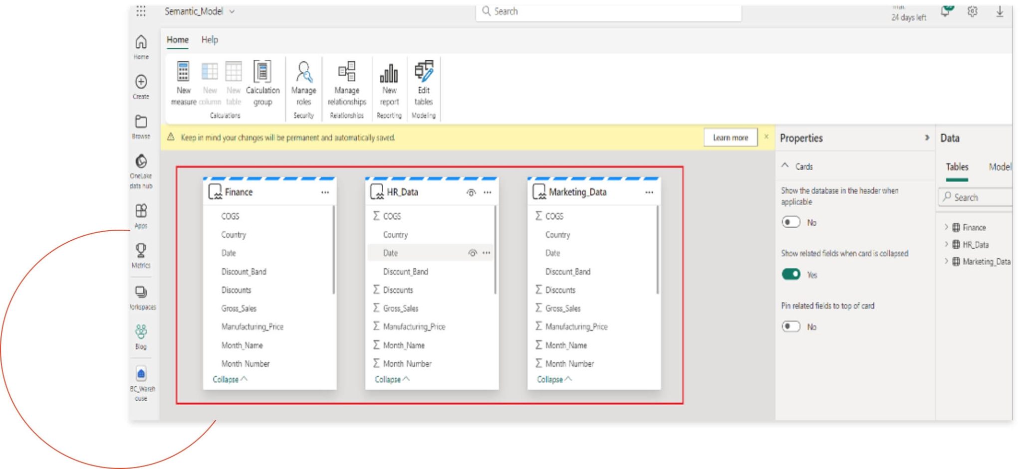 the new semantic model is created