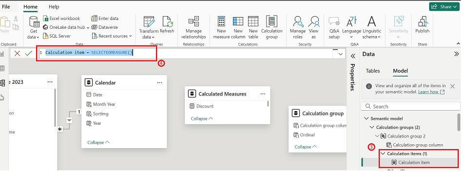 Power Bi – Add Calculation items