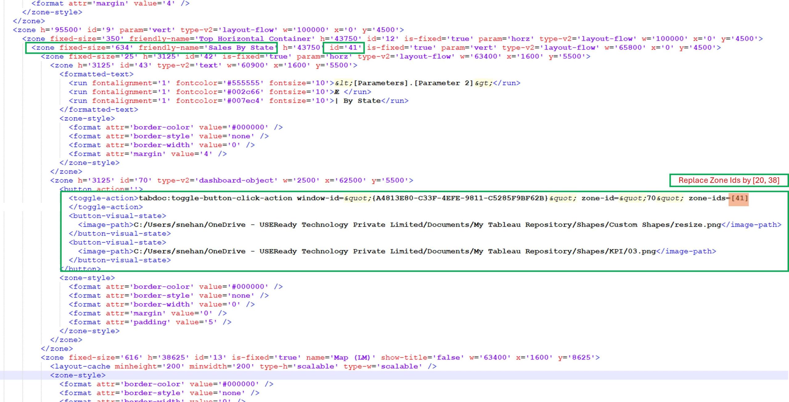 Add show or hide button in Tableau using script - Two