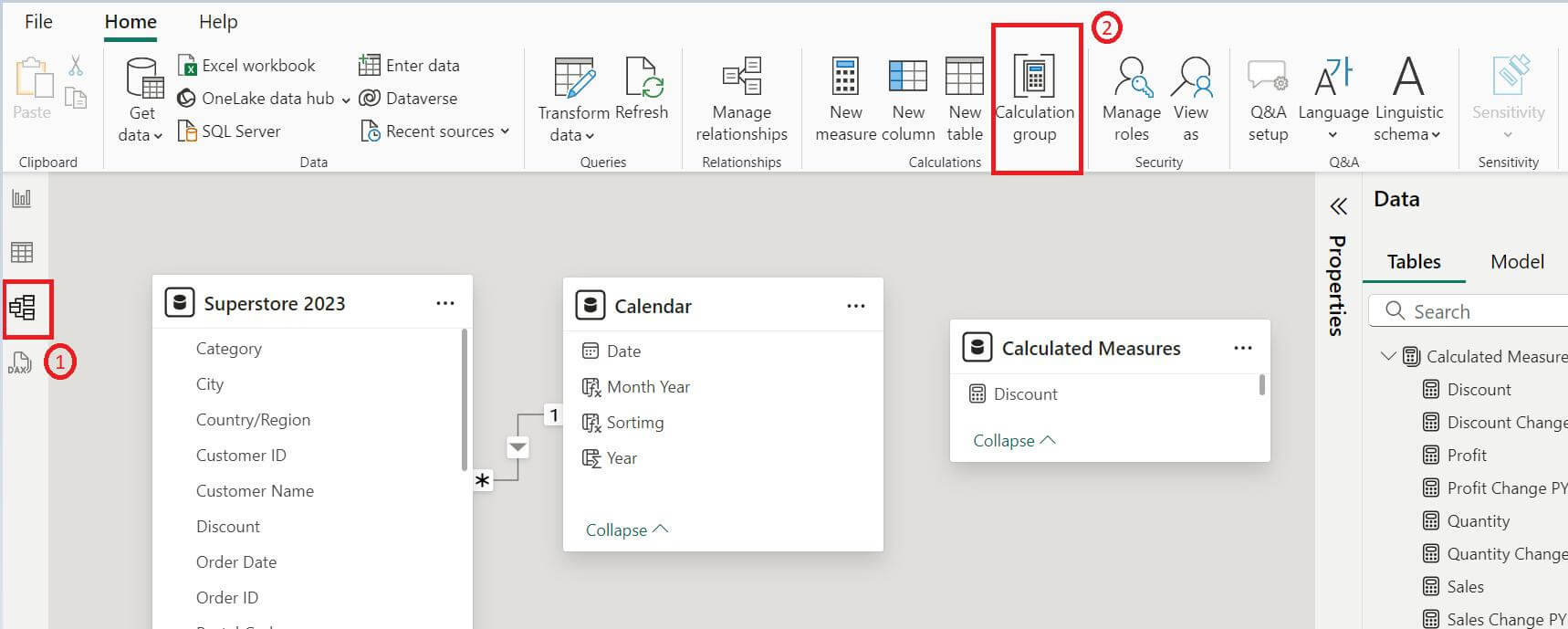 Power BI Setting up the calculation group