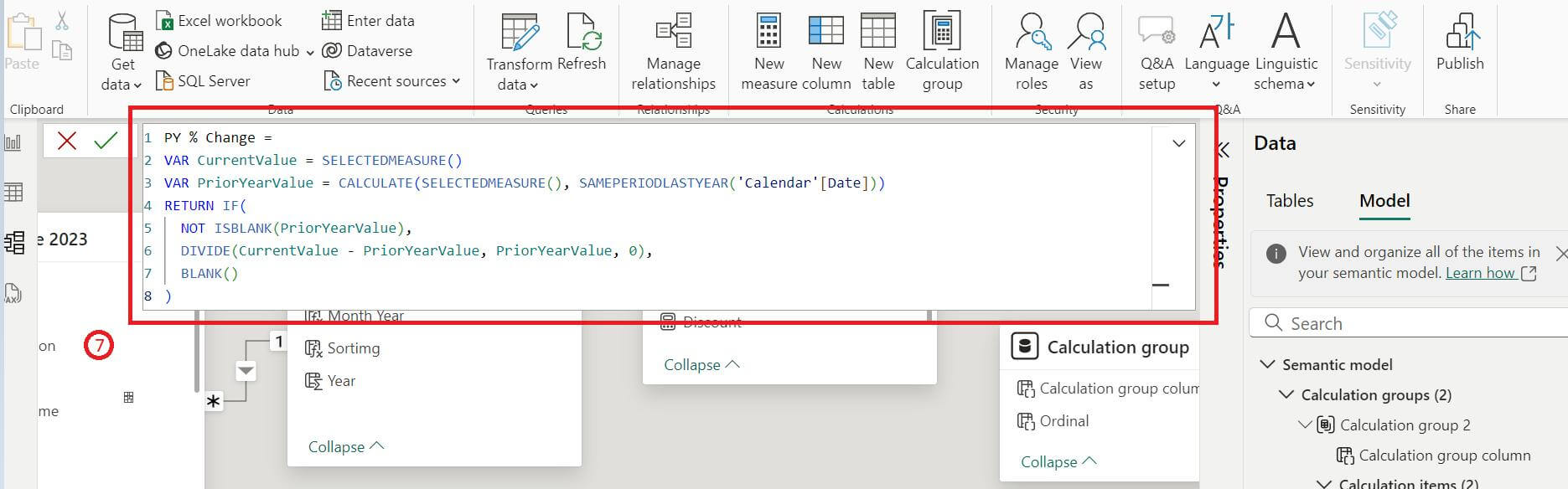 Power BI – New Calculation item Script