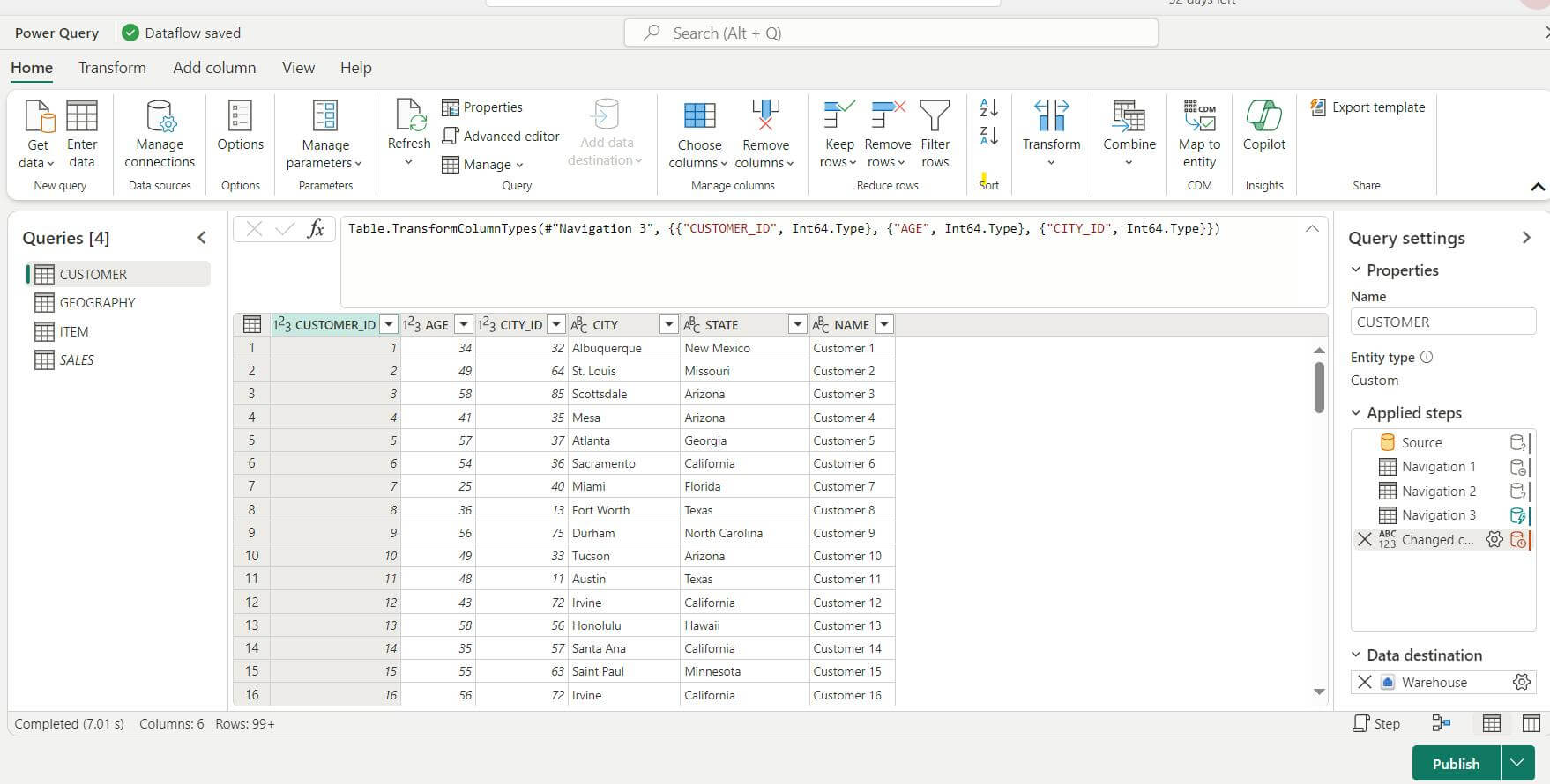 Power BI after loading all the tables