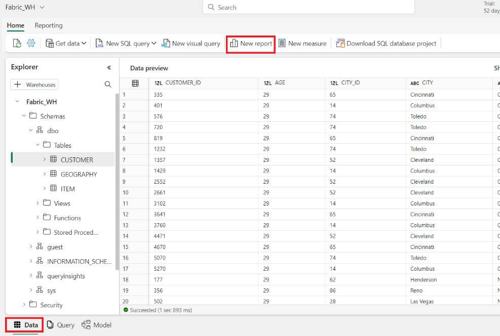 Create Power Bi report