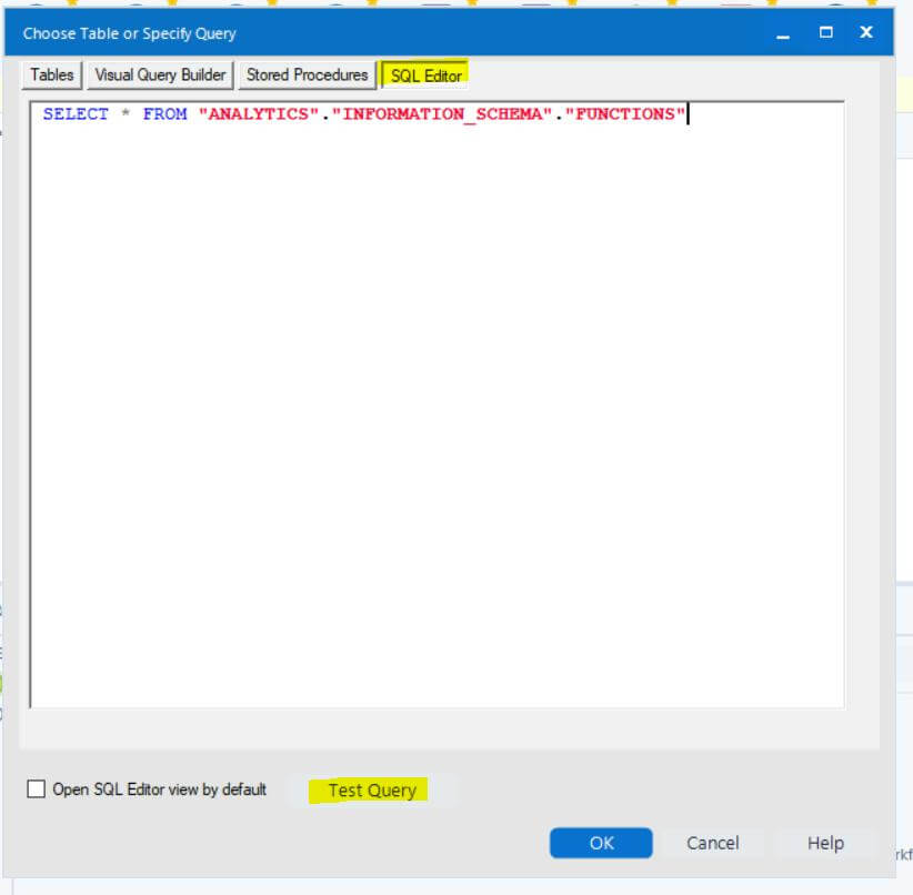 Choose the table or write SQL Query