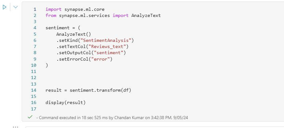 step-one-Performing Sentiment Analysis with Synapse Data Science