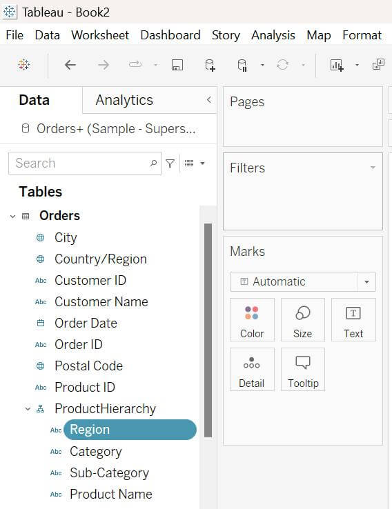 Tableau - Create Hierarchy