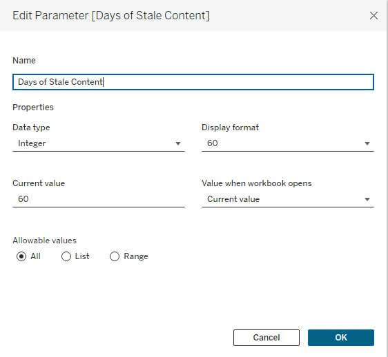 Create an integer parameter