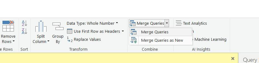 Merge Queries in Power Query Editor