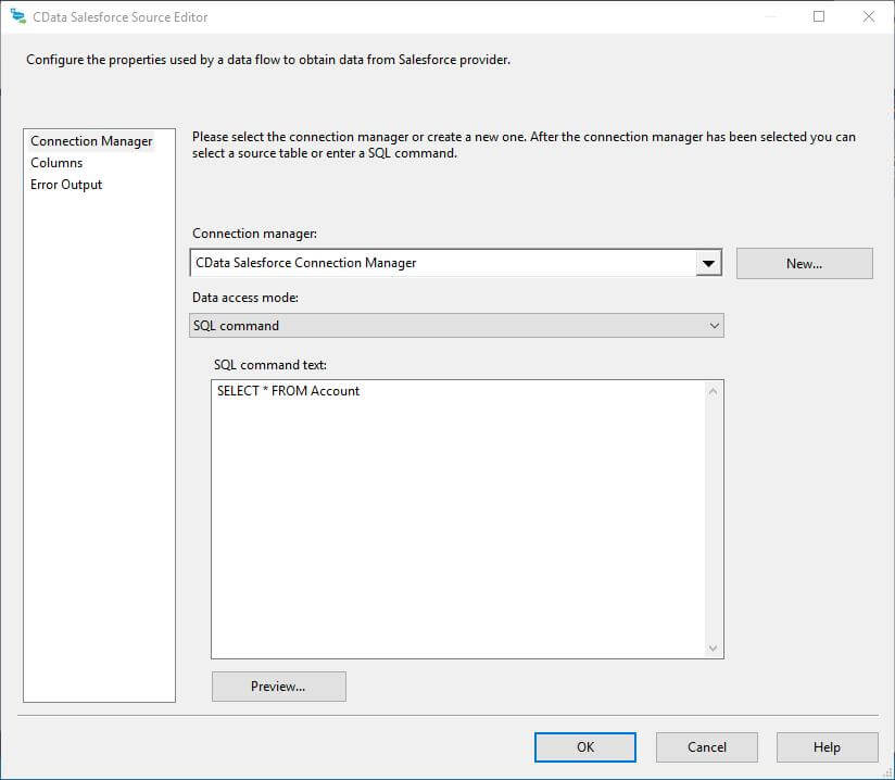 Configure the data source